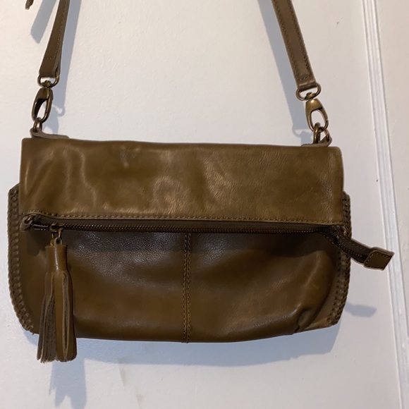 Lucky Brand Handbags - Lucky Brand leather crossbody fold over flap bag and tassel
